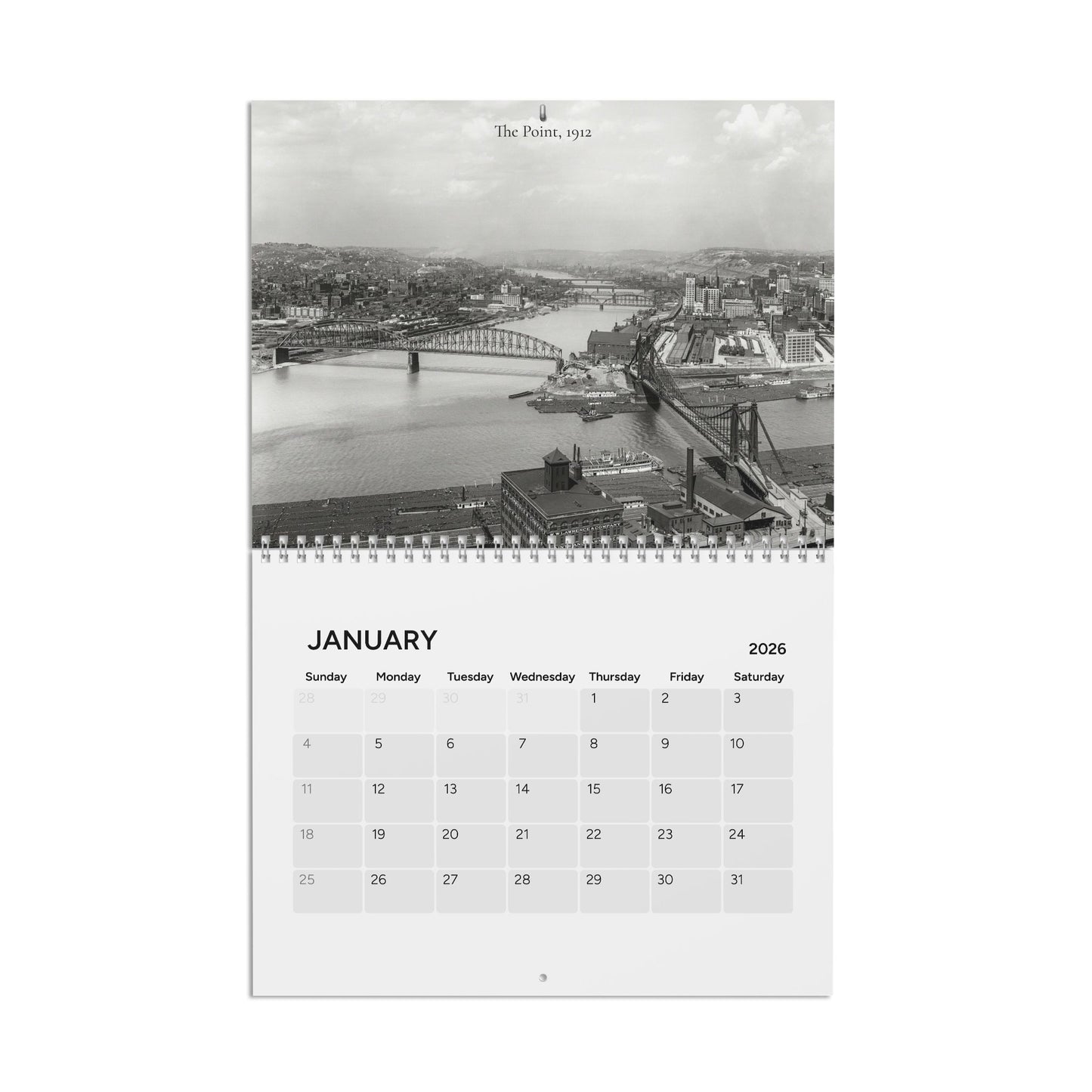 Vintage Pittsburgh 2026 Wall Calendar