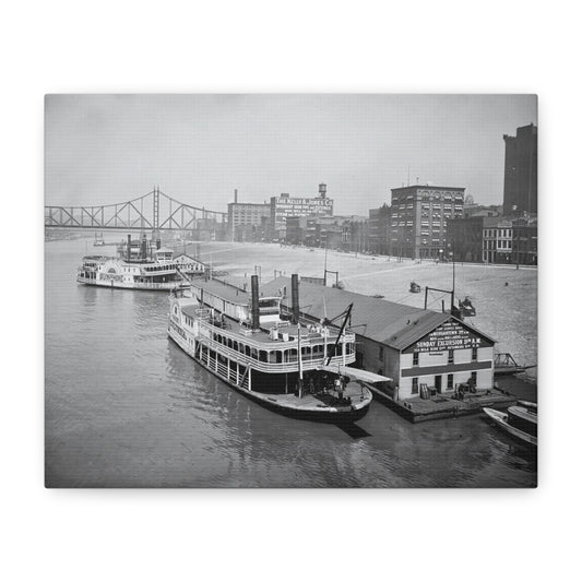 Vintage Pittsburgh Riverboat Canvas Print