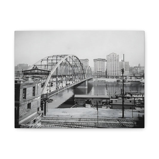 Vintage Pittsburgh Sixth Street Bridge Canvas Print