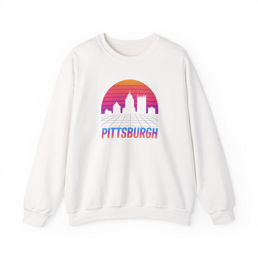 Retrowave Pittsburgh Crewneck Sweatshirt