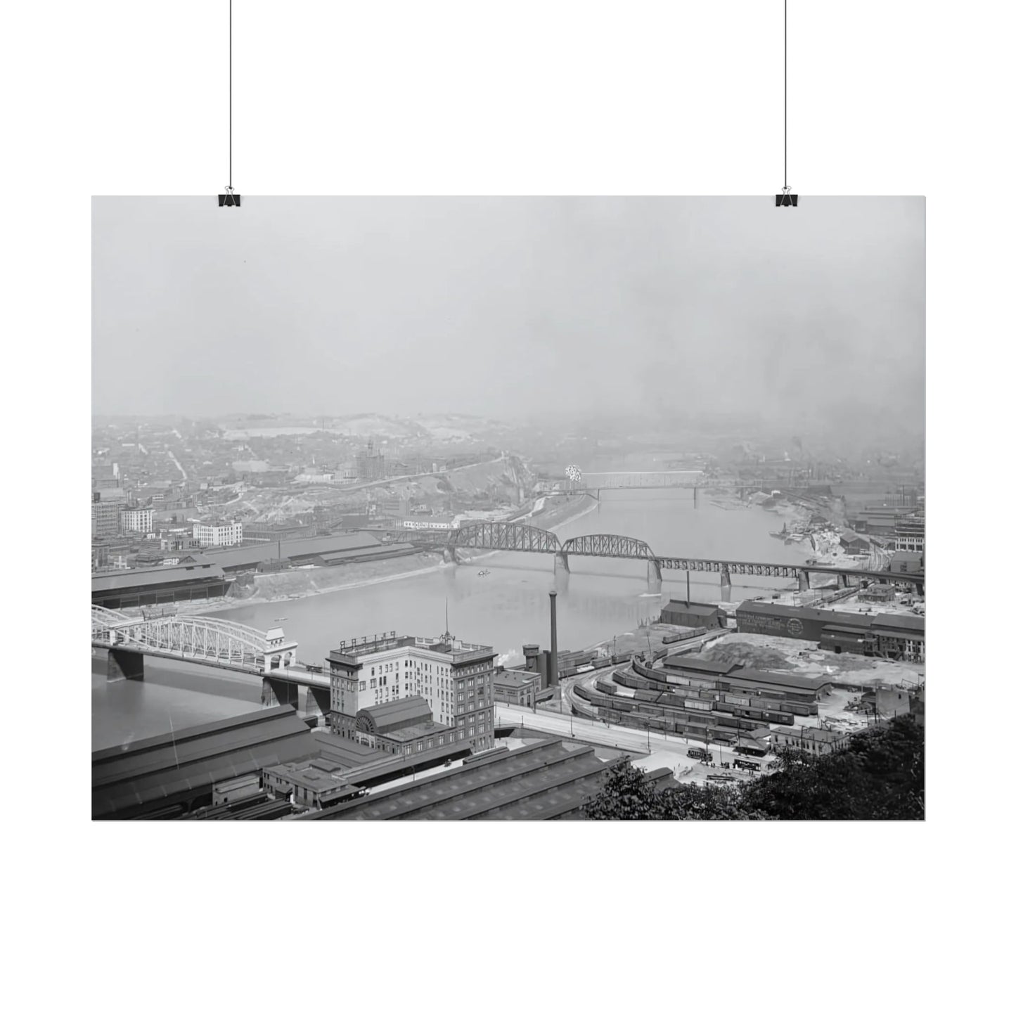 Vintage Pittsburgh Three Bridges Print
