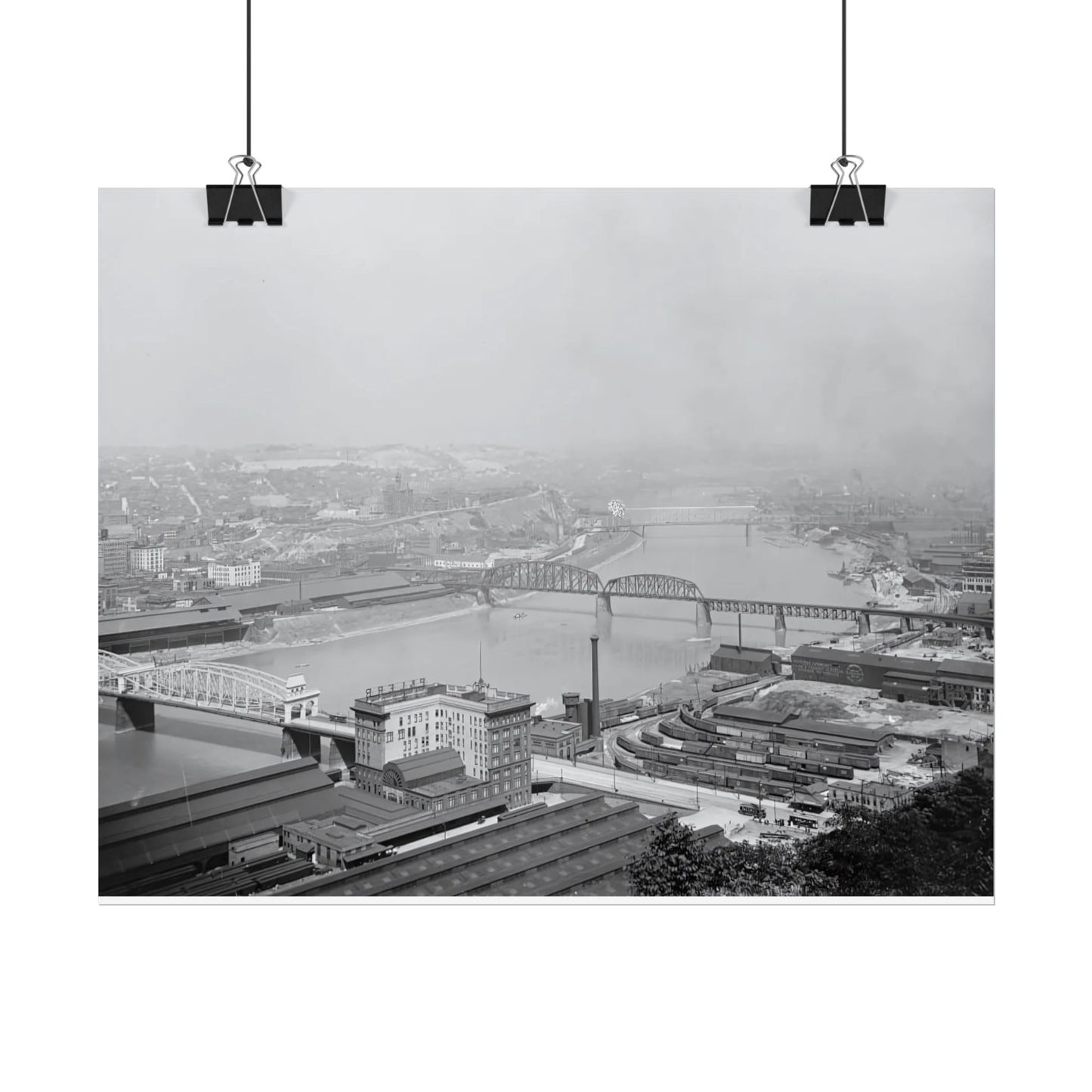 Vintage Pittsburgh Three Bridges Print