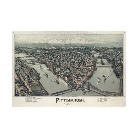 Vintage Pittsburgh Puzzle Map (1,000 Piece Puzzle)