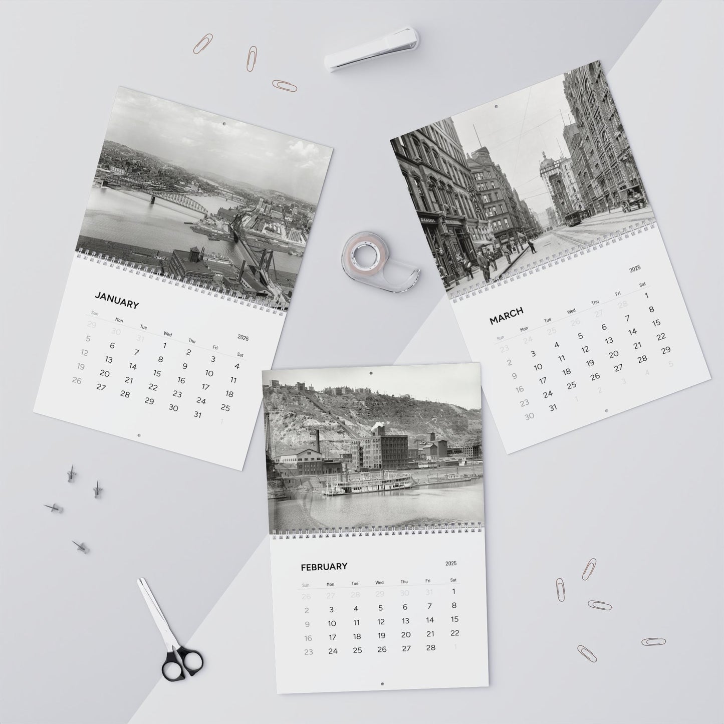 2025 Vintage Pittsburgh Wall Calendar