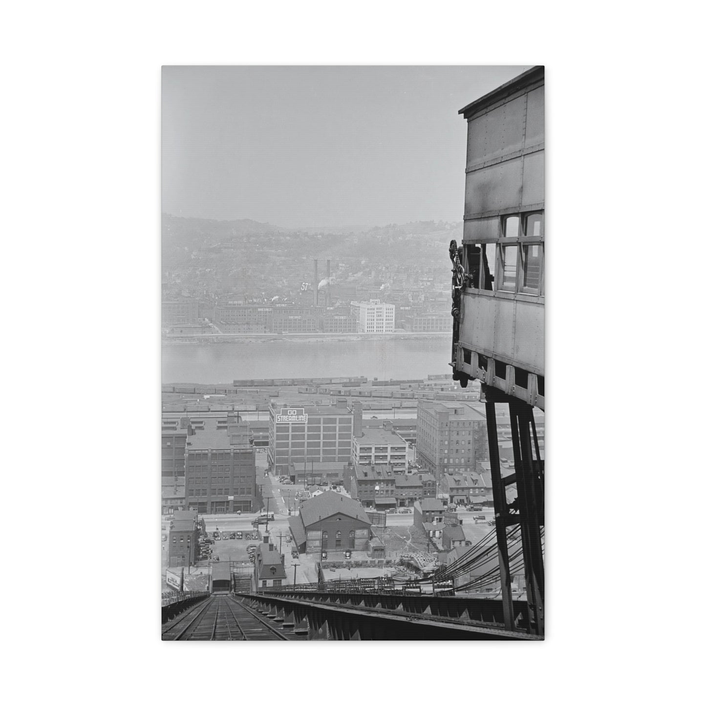 Vintage Pittsburgh Incline View Canvas Print