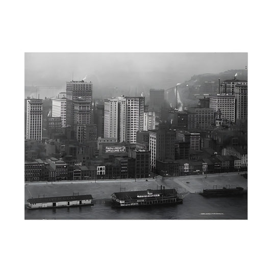 Vintage Pittsburgh Skyline Print