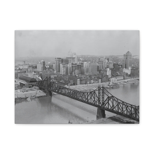 Vintage Pittsburgh Wabash Bridge Canvas Print