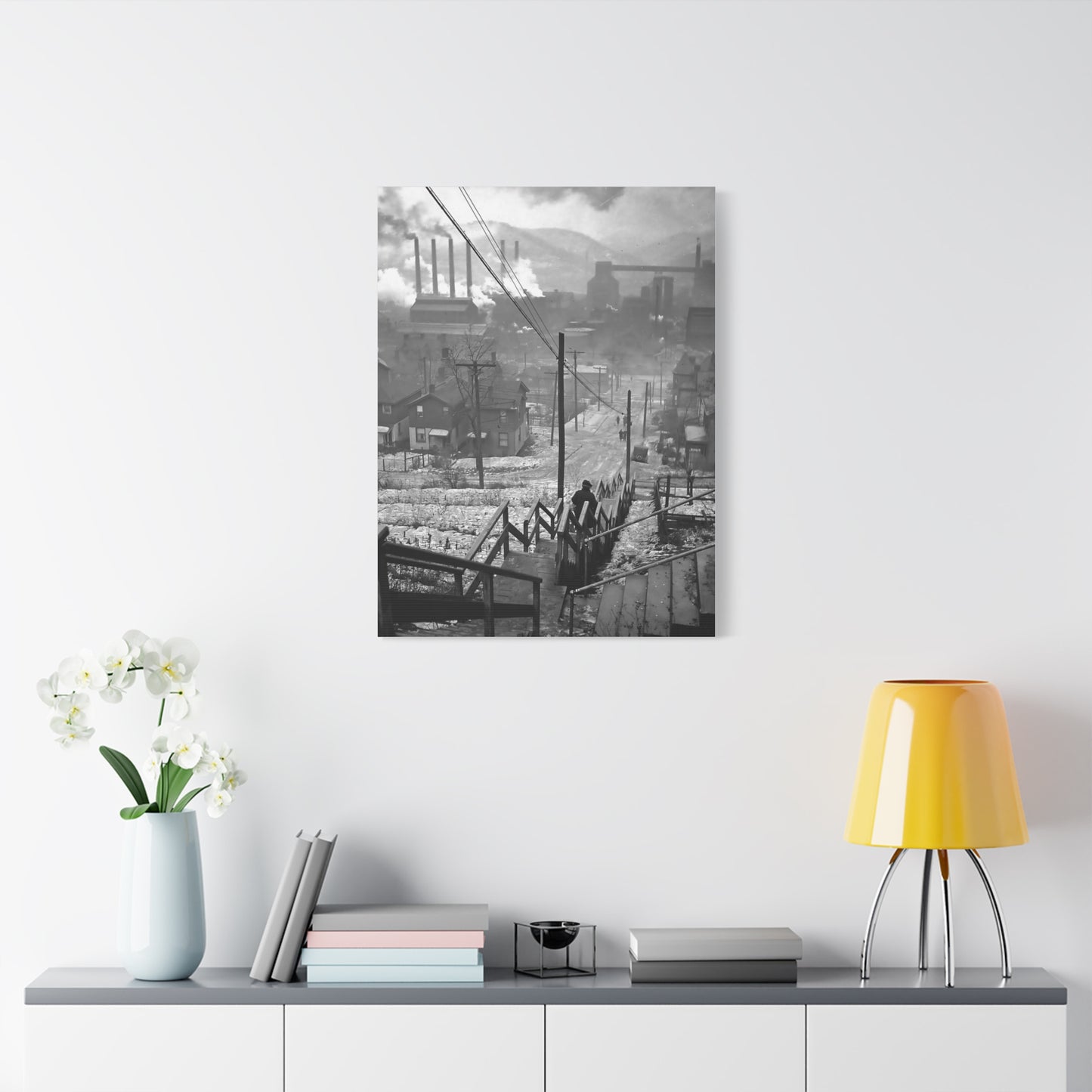 Vintage Pittsburgh Steps Canvas Print