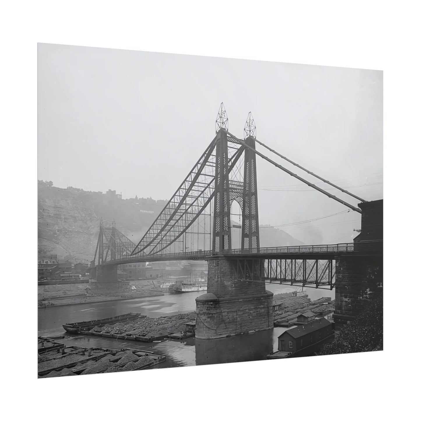 Vintage Pittsburgh Point Bridge Print