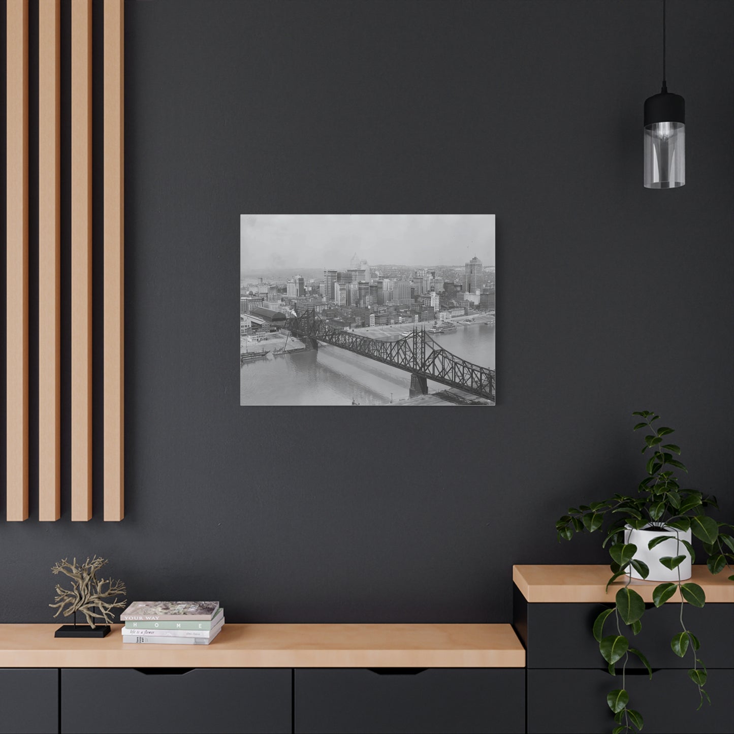 Vintage Pittsburgh Bridge Canvas Print