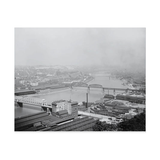 Vintage Pittsburgh Three Bridges Print